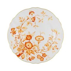 Тарелка «Флорентиус» мелкая фарфор D=16,H=2см белый,оранжев.