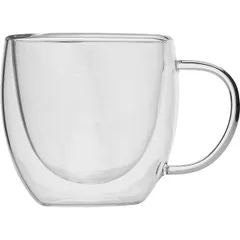 Mug for hot drinks “Prootel” double walls  thermal glass  160 ml  D=110, H=76, L=75mm  clear.