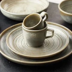 Чашка чайная «Агава» фарфор 200мл D=82,H=70мм серый,зелен., изображение 4