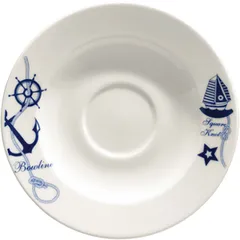 Saucer with “Nevi” pattern  porcelain  D=16cm  white, blue