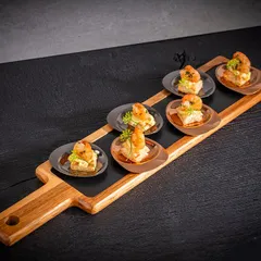 Тарелка «Пеблс» для закусок набор[4шт] сталь нерж. ,H=10,L=85,B=80мм медный, изображение 2