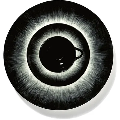 Тарелка «Де» №4 фарфор D=14см кремов.,черный, изображение 3