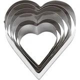 Набор кондитерских форм «Сердце»[6шт] сталь нерж. D=95,H=32мм металлич.