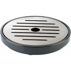 Подставка под стакан (каплесборная) сталь нерж.,пластик D=95,H=15мм черный