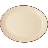 Блюдо «Кларет» овальное фарфор ,H=24,L=300,B=235мм бежев.,бордо
