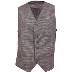 Vest size 46 in check  cotton  brown.