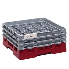 Кассета для бокалов 25 ячеек Dmax=87,Hmax=225мм полипроп. ,H=22,5,L=50,B=50см красный,серый, изображение 2