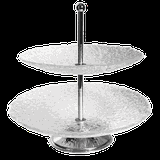 Этажерка «Клиа» 2 яруса для фруктов стекло D=25/30,H=32см металлич.