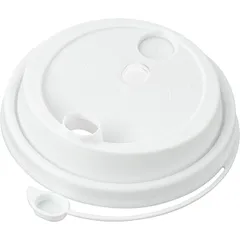 Disposable glass lid with drinker [50pcs] plastic D=9,H=2cm white,matte