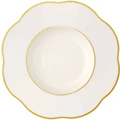 Тарелка глубокая «Анемон Голд» кост.фарф. D=21см белый,золотой