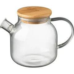 Kettle “Prootel” thermost.glass,wood 0.5l D=95,H=110,L=150mm clear, holy. tree