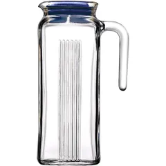 Кувшин «Фриго» с крышкой стекло 1л D=97,H=181,L=125мм прозр.,синий