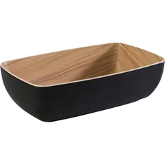 Salad bowl GN1/4 plastic 1.8l ,H=75,L=265,B=162mm black,beige.