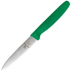 Нож для чистки овощей и фруктов ручка зеленая сталь нерж.,пластик