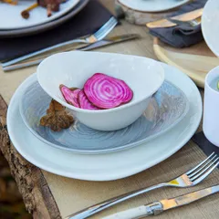 Тарелка «Скейп» мелкая фарфор D=21см белый, изображение 4