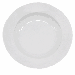 Deep plate, flat edge  porcelain  D=24cm  white