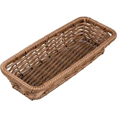 Rectangular wicker bread basket  polyrottan , H=5, L=29, B=12cm  brown.