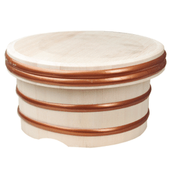 Rice tub with lid  bamboo  D=20.5, H=11.5cm  beige.