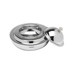 Икорница «Гастронум» с емкостью для льда и крышкой сталь нерж.,стекло 180мл D=11,H=15,L=19см металли