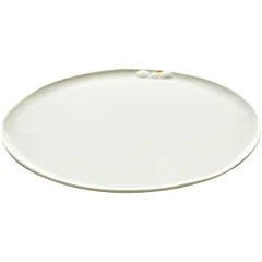 Plate “Boxis” with gold dot porcelain D=29cm white