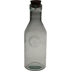 Bottle with cork glass 1l clear.