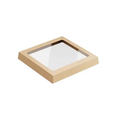 Крышка для бумажного контейнера OneClick 950/1250 мл картон,полипроп. ,L=16,5,B=16,5см св.корич.,про