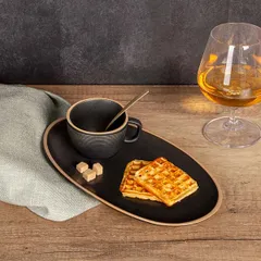 Стакан для горячих напитков «Галлоуэй» керамика 200мл D=80,H=65мм черный, изображение 3