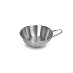 Миска 14 см,600 мл нерж.с ручкой LUXSTAHL