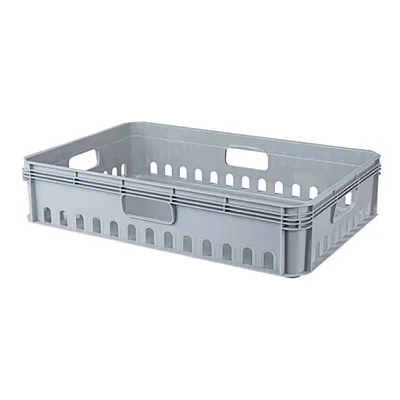 Ящик для продуктов «Евробокс» перфорированный (от -20 °C) полипроп. 27л ,H=13,L=60,B=40см серый