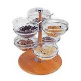 Dispenser for muesli 6 containers  plastic, stainless steel.