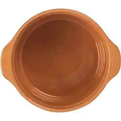 Кастрюля  для запекания с крышкой керамика 1л D=15,H=13см черный,оранжев., изображение 4