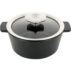 Serving pan with lid “Revolution” thermostat glass,ceramics 0.8l D=16.4,H=10.7cm black