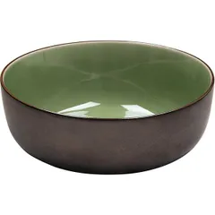 Salad bowl “Sage”  porcelain  0.75 l  D=170, H=55mm  green, bronze.