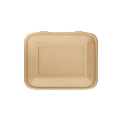 Контейнер бумажный OneGo с крышкой картон 0,6л ,H=6,L=16,B=11см св.корич., изображение 3