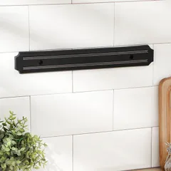 Держатель для ножей магнитный пластик,металл ,L=33см черный,металлич., изображение 2