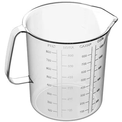 Стакан мерный с ручкой полистирол 1л D=12,H=16см прозр.