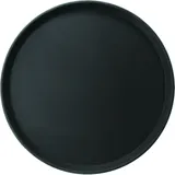 Поднос прорезиненный круглый «Проотель» фибергласс D=405,H=25мм черный