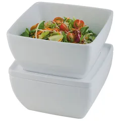 Салатник квадратный пластик 400мл ,H=65,L=125,B=125мм белый, изображение 4