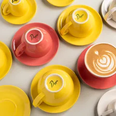 Чашка кофейная «Пур-Амор» фарфор 80мл D=66/40,H=55,L=90мм желт.,белый, изображение 4