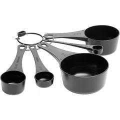 Set of measuring spoons 1+5+15+50+100ml[5pcs] plastic D=7,L=12cm black