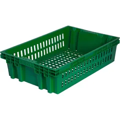 Ящик для продуктов перфорированный (от -18 до +50°C) полиэтилен 27л ,H=15,L=60,B=40см зелен.