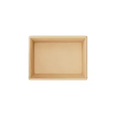 Контейнер бумажный OneClick картон 400мл ,H=45,L=100,B=135мм св.корич., изображение 2