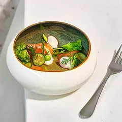 Салатник «Сплеш» керамика D=12,H=5см белый,коричнев., изображение 3