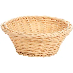 Wicker basket for bread  polyprop.  D=19, H=7cm  beige.