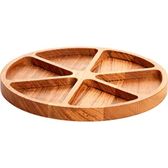 Менажница «Классик» 6 секций круглая дуб D=300,H=25мм, изображение 2