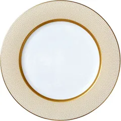 Plate “Diamond” bone porcelain D=30,H=2cm white,gold