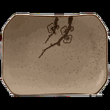 Блюдо для суши «Сакура» фарфор ,H=22,L=220,B=150мм бежев.,коричнев.