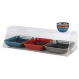 Витрина защитная на 3 GN 1/2 акрил ,H=25,5,L=1 025,B=33см прозр.