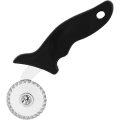 Knife roller. for dough figured  plastic, stainless steel  D=55, H=55mm  black, metal.