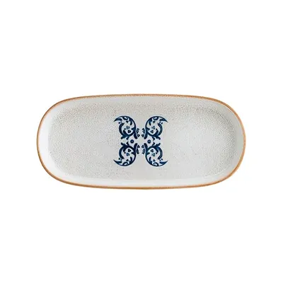 Блюдо сервировочное «Виенто» овальное фарфор ,L=21,B=10см белый,синий
